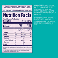 Welch's Zero Sugar Fruity Bites island fruits closeup showing tropical flavors and sugar-free formula