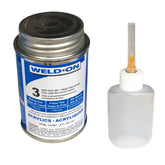 WELD-ON 3 bottle with needle applicator for precise acrylic bonding