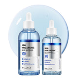 WELLAGE Real Hyaluronic Blue Ampoule bottle closeup shows premium hydration packaging