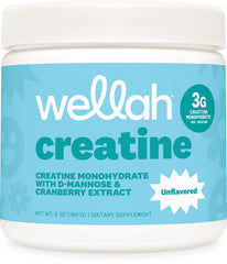 Wellah Creatine for Women bottle front, a reliable workout companion