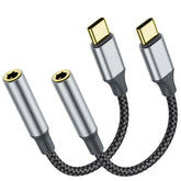 Welldiea USB-C to 3.5mm adapter front view, portable and versatile