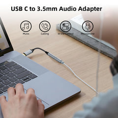 Welldiea USB-C to 3.5mm adapter side profile, compact dongle design