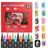 WellFar dual-tip markers with fine-tip for detailed coloring in adult books.