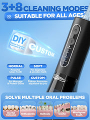 WELLFINE five-nozzle set for braces, implants, and gum care at home.