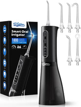 WELLFINE portable cordless flosser with 4 modes for versatile oral care on the go.
