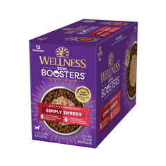 Wellness Bowl Boosters Simply Shreds packaging with easy-open pouches for mess-free meals.