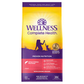 Wellness Complete Health cat dry food with salmon first ingredient supports balanced nutrition