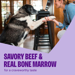 Wellness CORE Healthy Joints beef treats serving tray, ideal daily rewards.