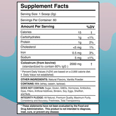 Wellness LabsRx Colostrum Powder Vanilla jar with scoop for daily use in routine