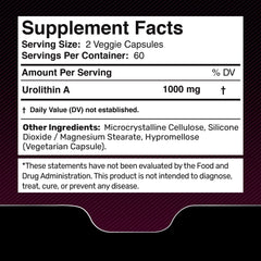Wellness LabsRx Urolithin A bottle side view showing packaging and daily use