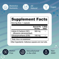 Label-front of Wellness Resources I3C + DIM showing vegan and gluten-free claims.