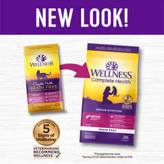 Wellness Complete Health Salmon and Herring Meal ingredients show natural protein sources for balanced nutrition.