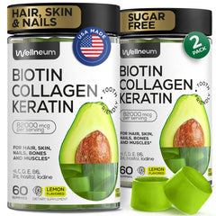 Wellneum Biotin Hair Growth bottle for daily beauty support.