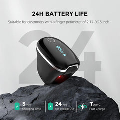 Wellue O2Ring-S 24 hour battery life supports all-day monitoring.