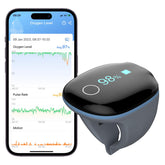 Wellue O2Ring worn on the finger for continuous oxygen and heart rate monitoring.