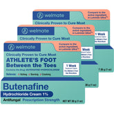 Welmate Butenafine 1% cream tube, 1 oz, ready for quick relief from fungal skin symptoms