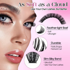Wendy Lashes 100D clusters for dramatic cat-eye effect