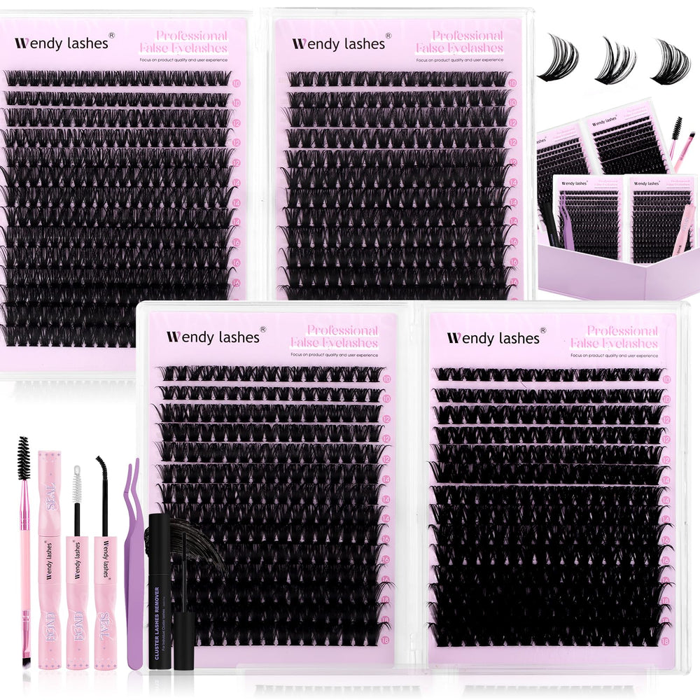 Wendy Lashes 980pcs clusters kit for at-home salon-quality lash looks