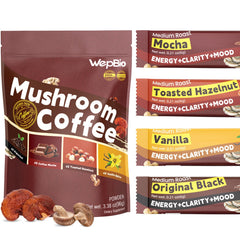 WepBio Mushroom Coffee Original Black packet for smooth energy and focus