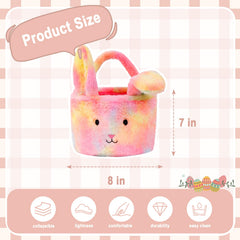 Wepop plush Easter bucket for egg hunting, keeps treats visible and easy to carry