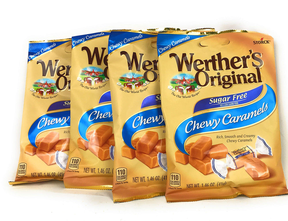 Werther's Original sugar-free chewy caramels bag, ideal for snacking on the go or sharing at gatherings