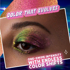 Swatch on lid using Wet n Wild Nebula Rush for a chrome finish.