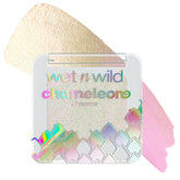 Wet n Wild Chameleon Chrome Eyeshadow Starlight Fever compact shows vibrant multi-chrome shimmer for dramatic looks.