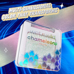 Close-up of Wet n Wild Chameleon Chrome Eyeshadow Starlight Fever swirl catching light.