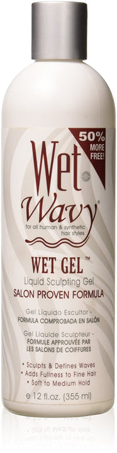Wet-N-Wild Wet Gel bottle showing salon-proven hold for waves