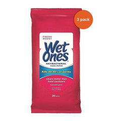 Wet Ones wipes 20-count pack for on-the-go cleaning and quick refresh
