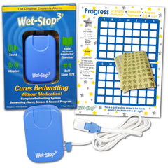 Wet-Stop 3 blue alarm with tone and vibration controls for personalized alerts