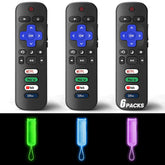 Wevove Roku remote pack-3 with glow cover improves nighttime visibility.