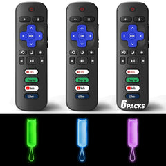 Wevove Roku remote pack-3 with glow cover improves nighttime visibility.