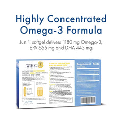 Close-up of WHC UnoCardio 1000 softgels showing orange coating