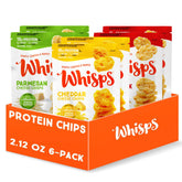 Whisps variety pack front view with four flavors for on the go snacking