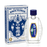 White Flower External Analgesic Balm Oil packshot, compact 20ml for on-the-go relief.