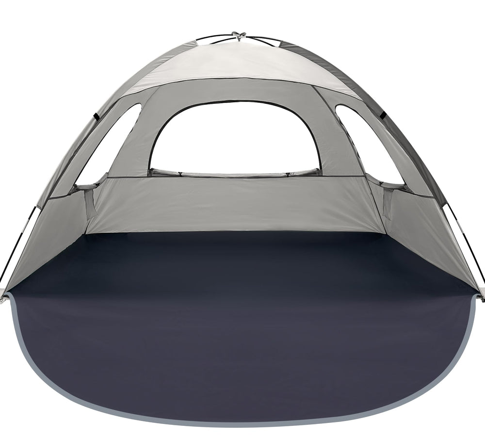 WhiteFang Beach Tent extendable floor provides roomy shade for family moments.