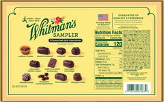 Whitman's Sampler dark chocolate assortment closeup highlights rich textures and flavors.