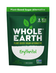 Whole Earth erythritol sweetener bottle pour offers zero-calorie sweetness for baking
