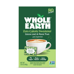 Whole Earth Nature Sweet packets front view showing zero-calorie sugar substitute for beverages