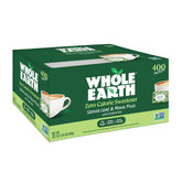 Whole Earth stevia and monk fruit packets on table for beverages