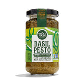 Whole Foods Market Basil Pesto jar with vibrant greens for quick pasta meals.