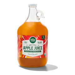 Whole Foods Market Organic Apple Juice bottle, 96 oz, refreshing addition to family meals