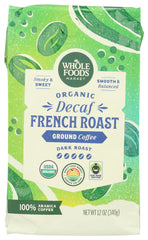 Whole Foods Market organic decaf coffee bag with rich aroma for a smooth, caffeine-free morning