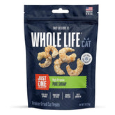 Whole Life Pet Just One Shrimp front label showing single-ingredient protein snack for cats.