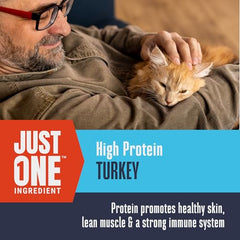 Whole Life Pet Just One Turkey protein-packed cat snack for active play