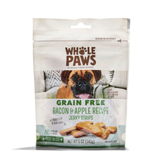 Whole Paws friandises bacon-pomme pour chien, texture tendre idéale pour entraînement.