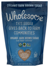 Wholesome dark brown sugar bag showing soft, moist crystals ideal for baking.