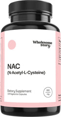 Wholesome Story NAC 600 mg bottle front view for daily antioxidant support