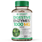 Wholesome Wellness Digestive Enzymes bottle front shows vegan digestion support